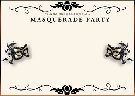 Masquerade Invitation Template .